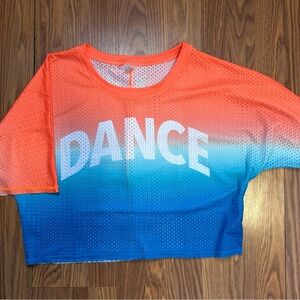 Zumba Dance in Color Orange and Blue Crop Top